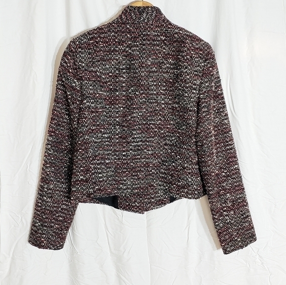 LOUBEN Boucle Tweed Wool Blend Cropped Blazer w Zippers SZ 12 - Picture 9 of 11
